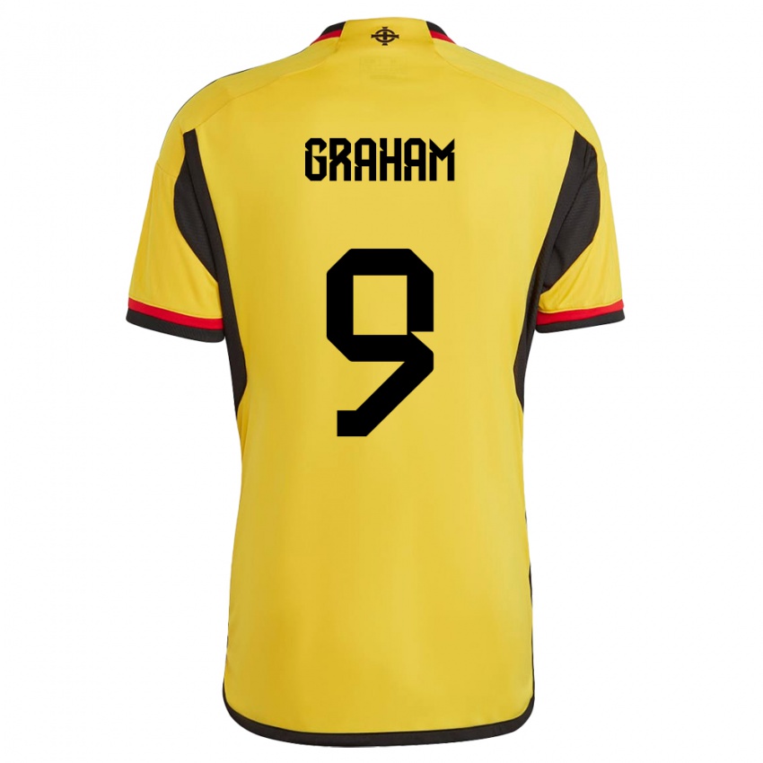 Herren Nordirland Braiden Graham #9 Weiß Auswärtstrikot Trikot 24-26 T-Shirt