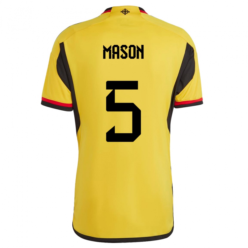 Herren Nordirland Ellie Mason #5 Weiß Auswärtstrikot Trikot 24-26 T-Shirt