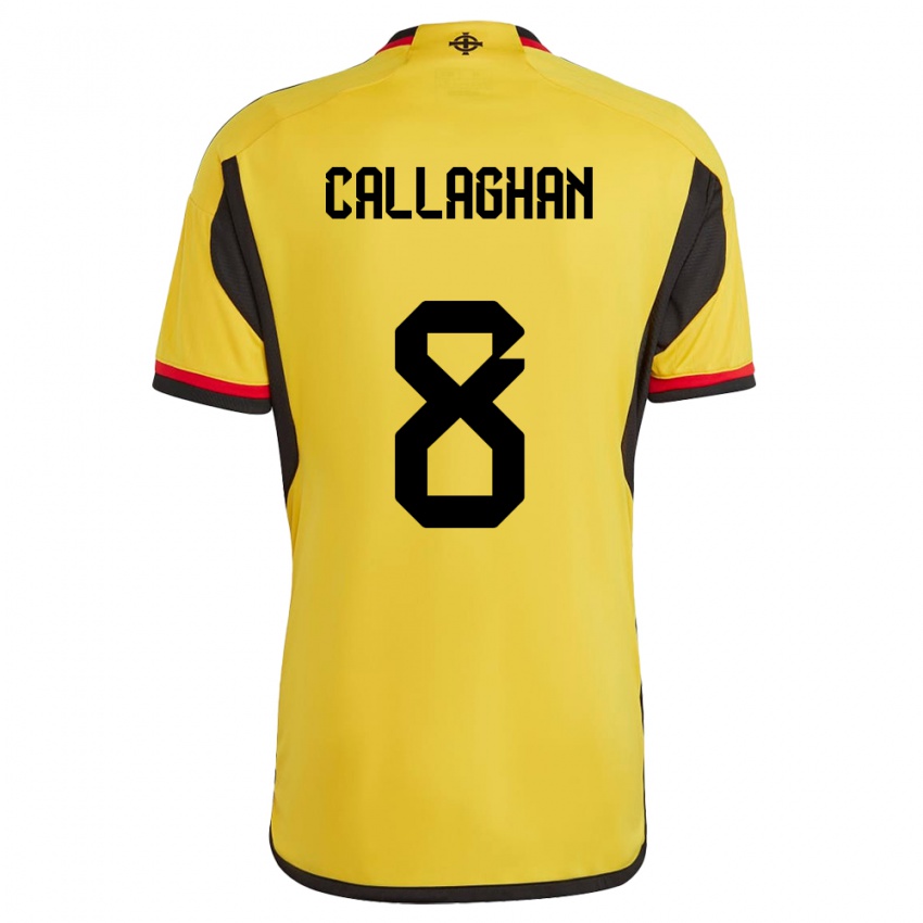 Herren Nordirland Marissa Callaghan #8 Weiß Auswärtstrikot Trikot 24-26 T-Shirt