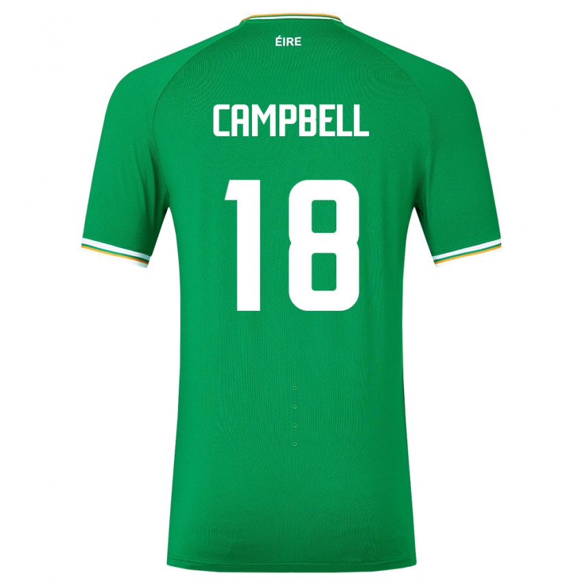 Damen Irische Megan Campbell #18 Grün Heimtrikot Trikot 24-26 T-Shirt