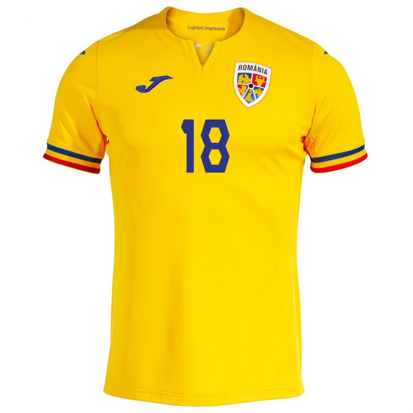 Damen Rumänische Szabolcs Szilágyi #18 Gelb Heimtrikot Trikot 24-26 T-Shirt