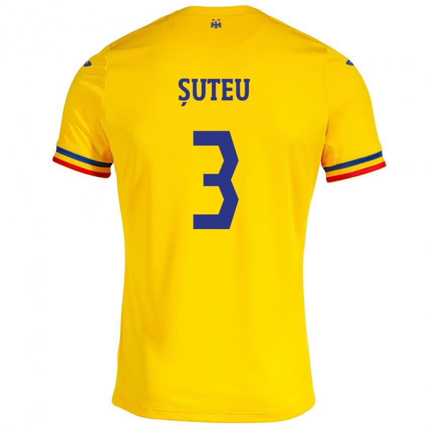 Damen Rumänische Alexandru Șuteu #3 Gelb Heimtrikot Trikot 24-26 T-Shirt