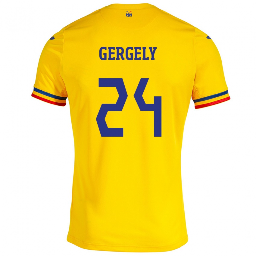 Damen Rumänische Botond Gergely #24 Gelb Heimtrikot Trikot 24-26 T-Shirt