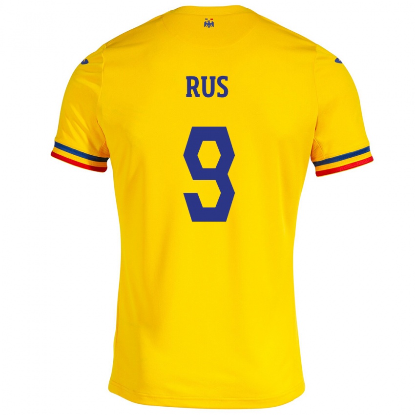 Damen Rumänische Laura Rus #9 Gelb Heimtrikot Trikot 24-26 T-Shirt