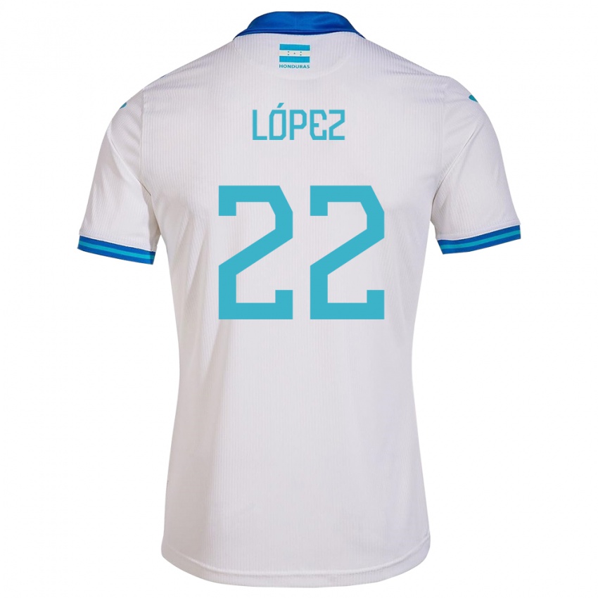 Damen Honduras Luis López #22 Weiß Heimtrikot Trikot 24-26 T-Shirt