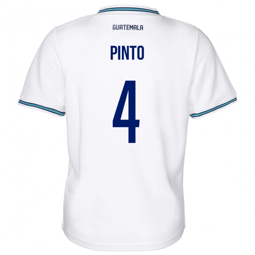 Damen Guatemala José Carlos Pinto #4 Weiß Heimtrikot Trikot 24-26 T-Shirt