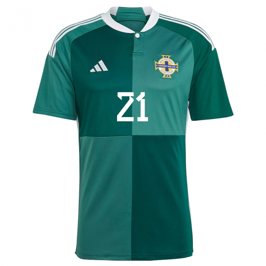 Damen Nordirland Josh Magennis #21 Grün Heimtrikot Trikot 24-26 T-Shirt