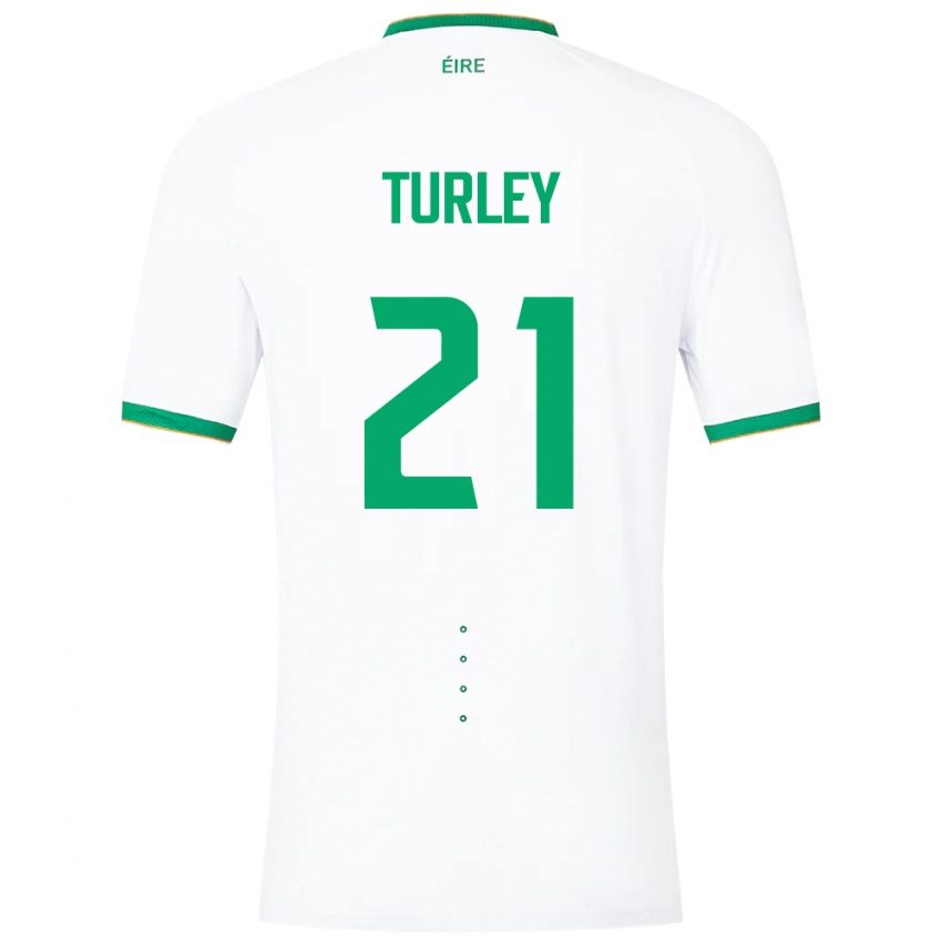 Damen Irische Freddie Turley #21 Weiß Auswärtstrikot Trikot 24-26 T-Shirt