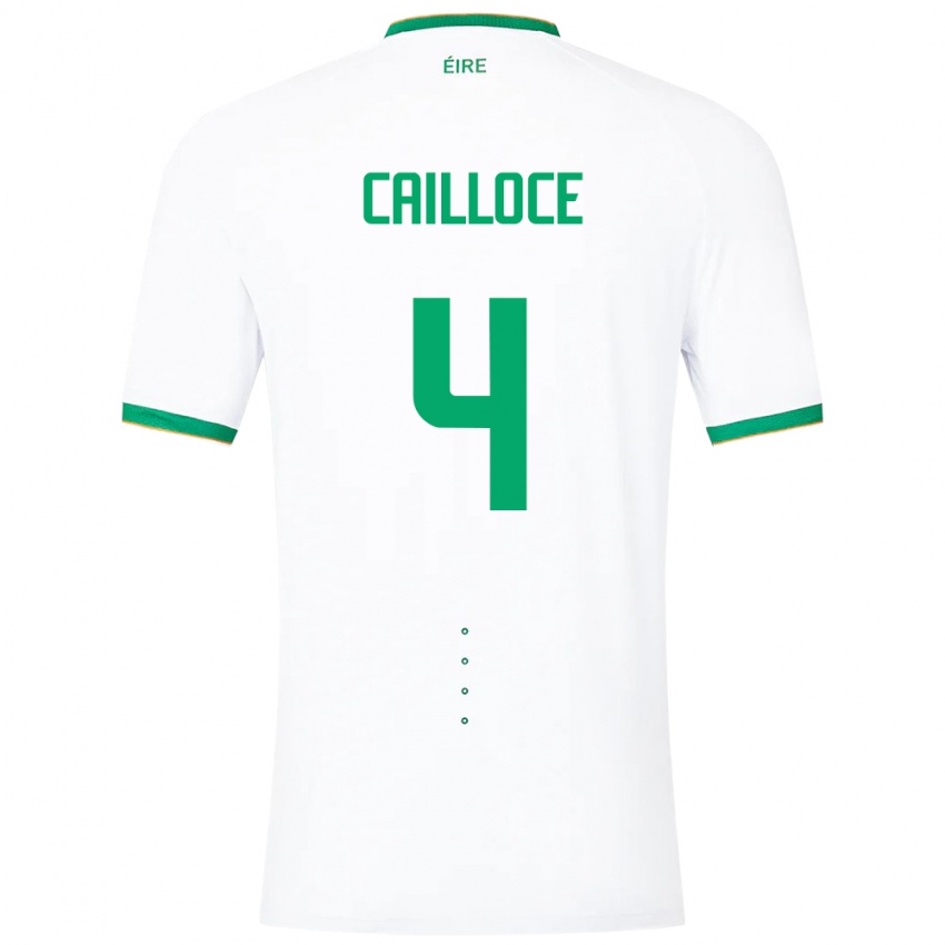 Damen Irische Luca Cailloce #4 Weiß Auswärtstrikot Trikot 24-26 T-Shirt