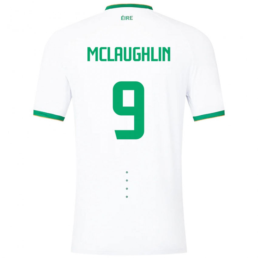 Damen Irische Erin Mclaughlin #9 Weiß Auswärtstrikot Trikot 24-26 T-Shirt