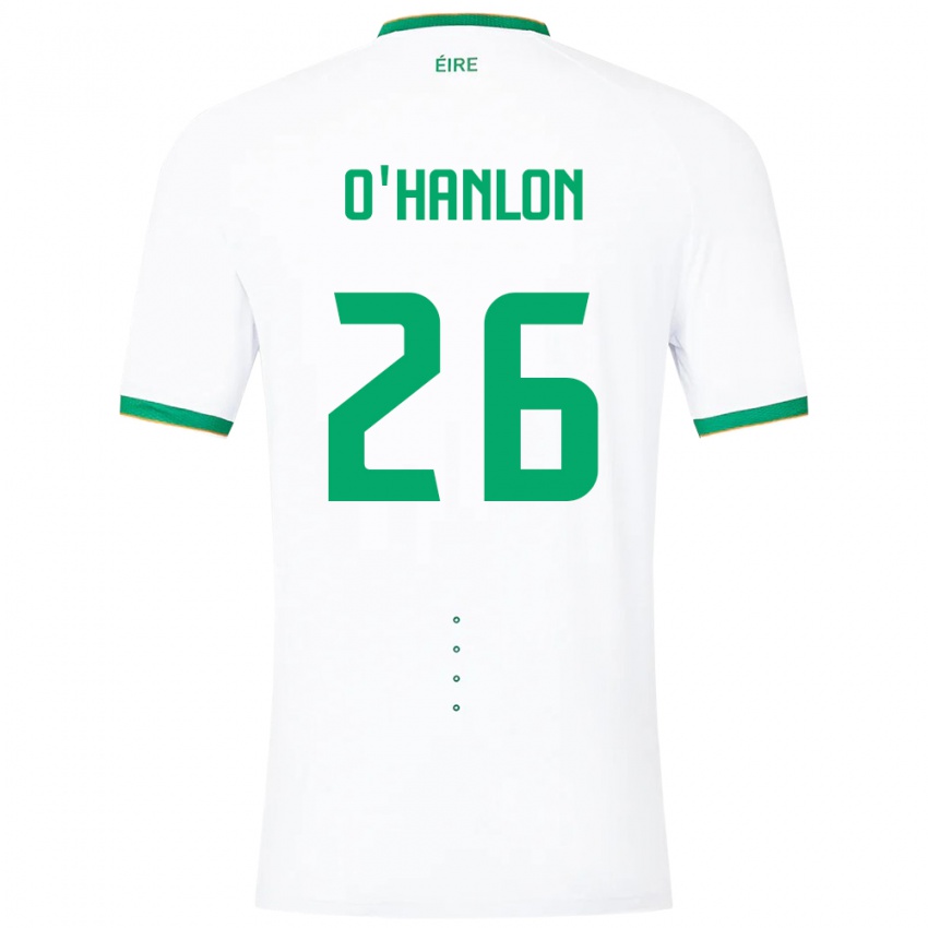 Damen Irische Tara O'hanlon #26 Weiß Auswärtstrikot Trikot 24-26 T-Shirt