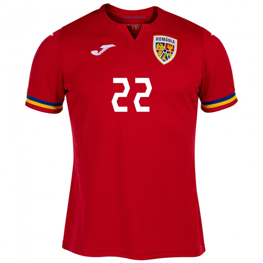 Damen Rumänische Vladislav Blănuță #22 Rot Auswärtstrikot Trikot 24-26 T-Shirt