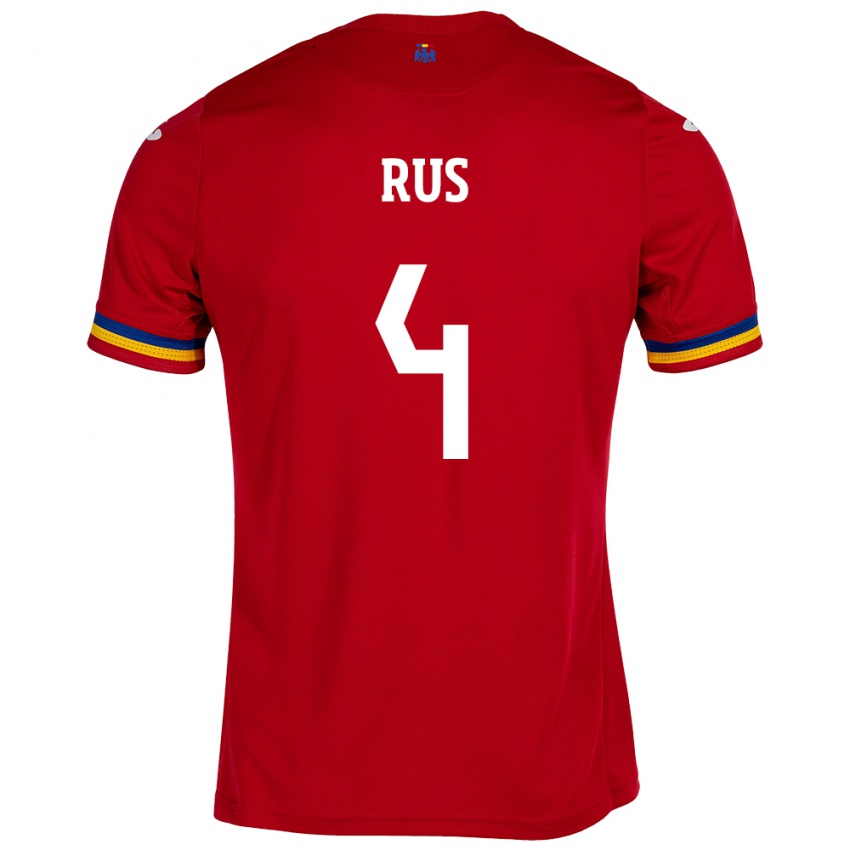 Damen Rumänische Adrian Rus #4 Rot Auswärtstrikot Trikot 24-26 T-Shirt