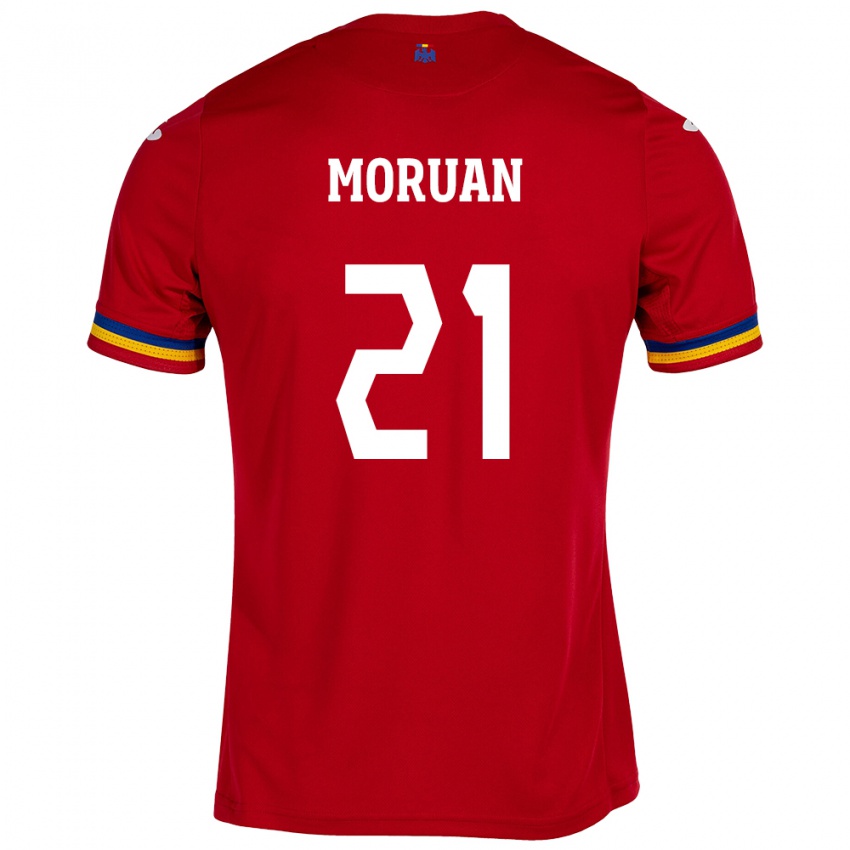 Damen Rumänische Olimpiu Moruţan #21 Rot Auswärtstrikot Trikot 24-26 T-Shirt