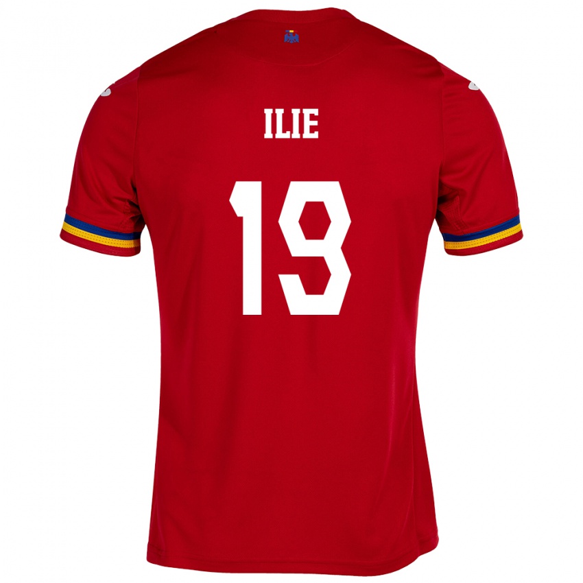 Damen Rumänische Rareș Ilie #19 Rot Auswärtstrikot Trikot 24-26 T-Shirt