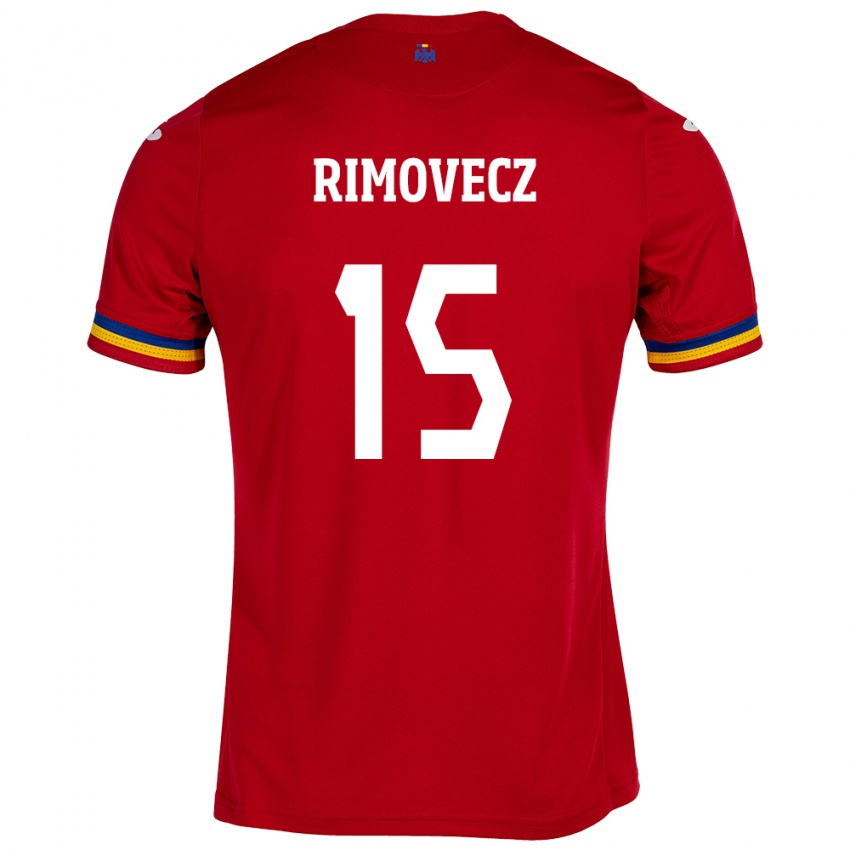 Damen Rumänische Sergiu Rimovecz #15 Rot Auswärtstrikot Trikot 24-26 T-Shirt