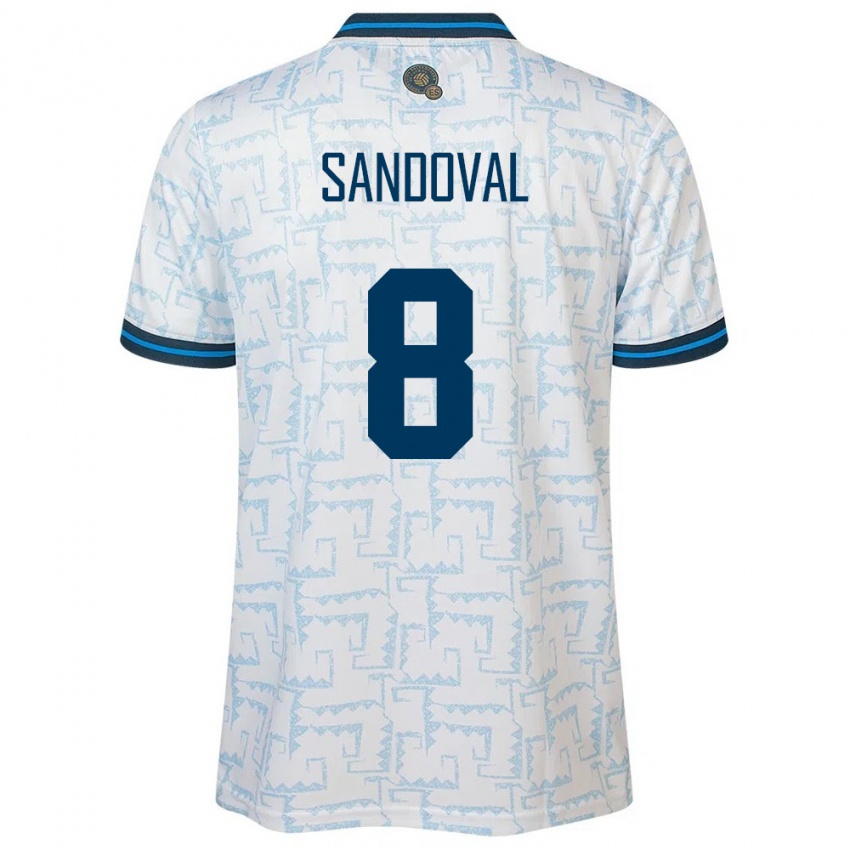 Damen El Salvador Emerson Sandoval #8 Weiß Auswärtstrikot Trikot 24-26 T-Shirt