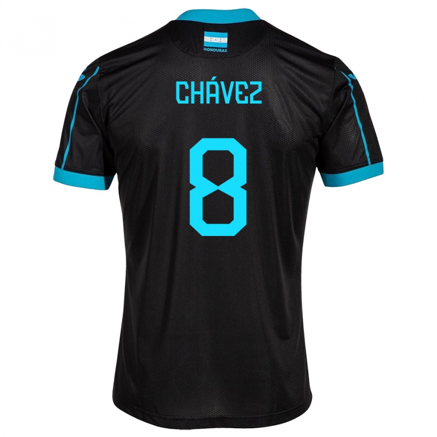 Damen Honduras Gerson Chávez #8 Schwarz Auswärtstrikot Trikot 24-26 T-Shirt