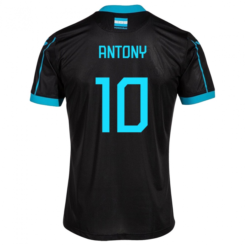 Damen Honduras Antony García #10 Schwarz Auswärtstrikot Trikot 24-26 T-Shirt