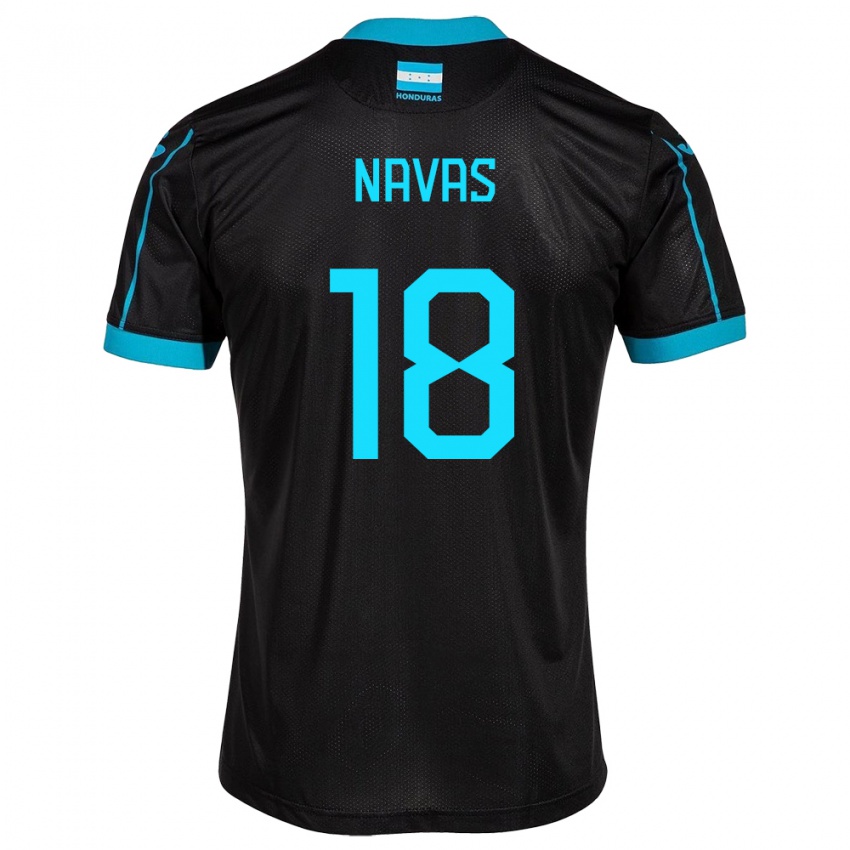 Damen Honduras Johan Navas #18 Schwarz Auswärtstrikot Trikot 24-26 T-Shirt