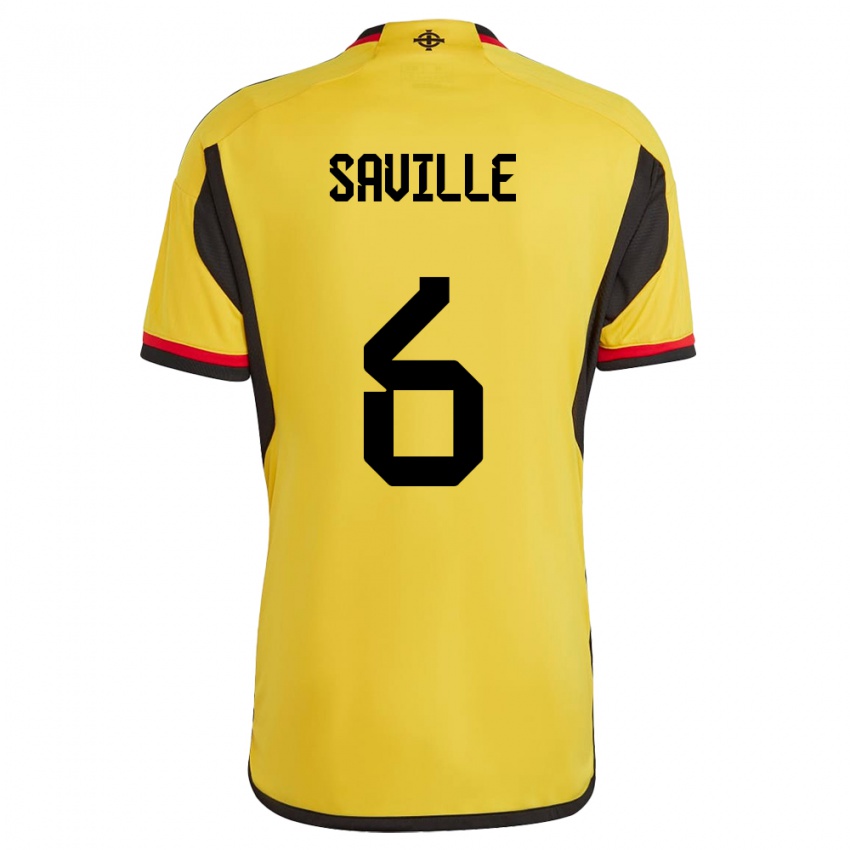 Damen Nordirland George Saville #6 Weiß Auswärtstrikot Trikot 24-26 T-Shirt