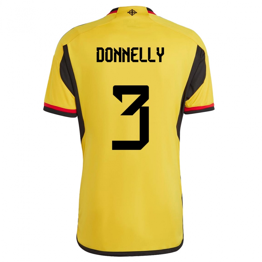 Damen Nordirland Aaron Donnelly #3 Weiß Auswärtstrikot Trikot 24-26 T-Shirt