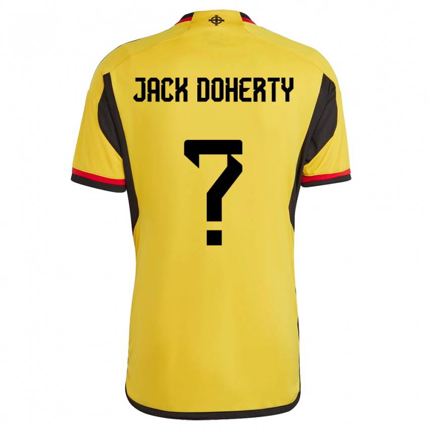 Damen Nordirland Jack Doherty #0 Weiß Auswärtstrikot Trikot 24-26 T-Shirt