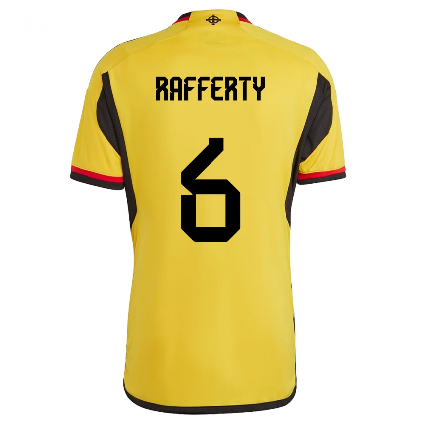 Damen Nordirland Laura Rafferty #6 Weiß Auswärtstrikot Trikot 24-26 T-Shirt