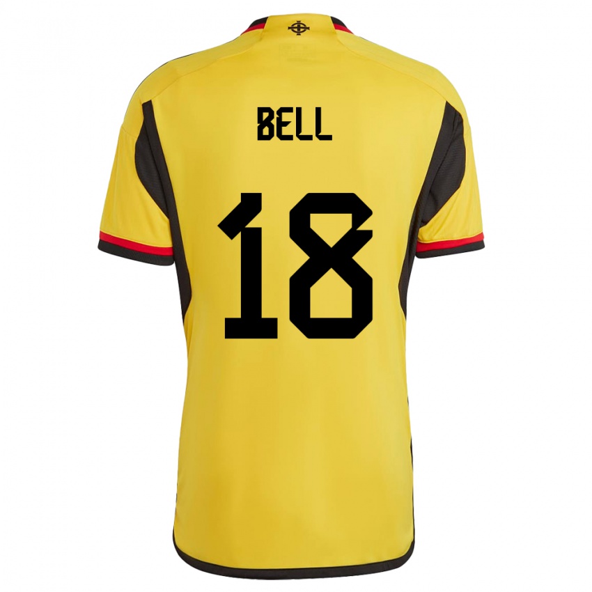 Damen Nordirland Megan Bell #18 Weiß Auswärtstrikot Trikot 24-26 T-Shirt