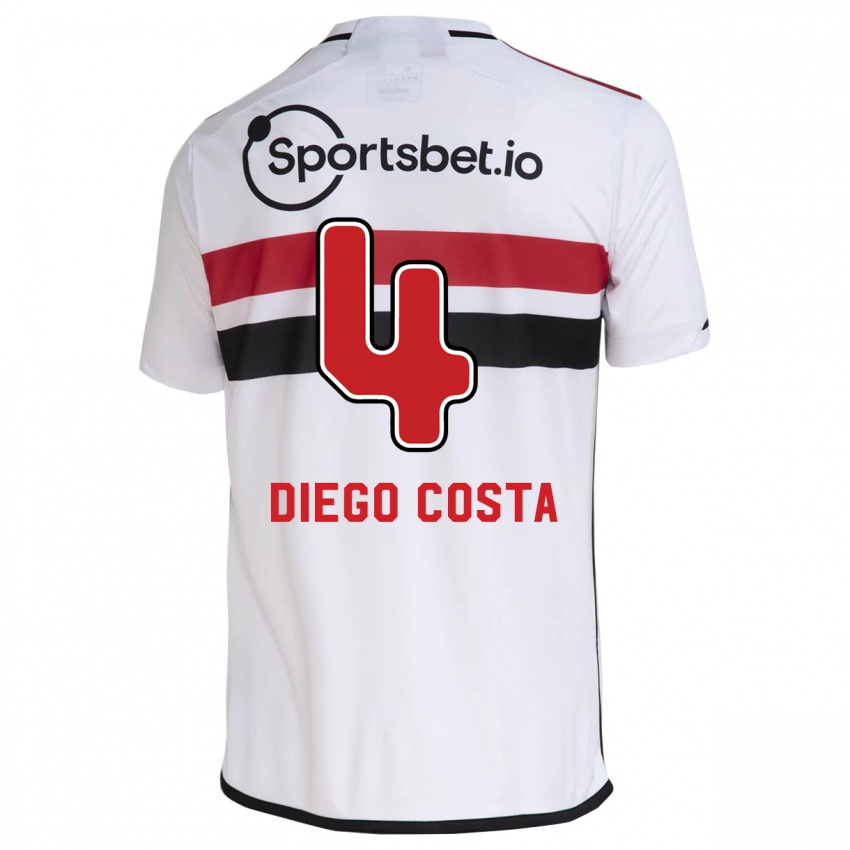 Kinder Diego Costa #4 Weiß Heimtrikot Trikot 2023/24 T-Shirt