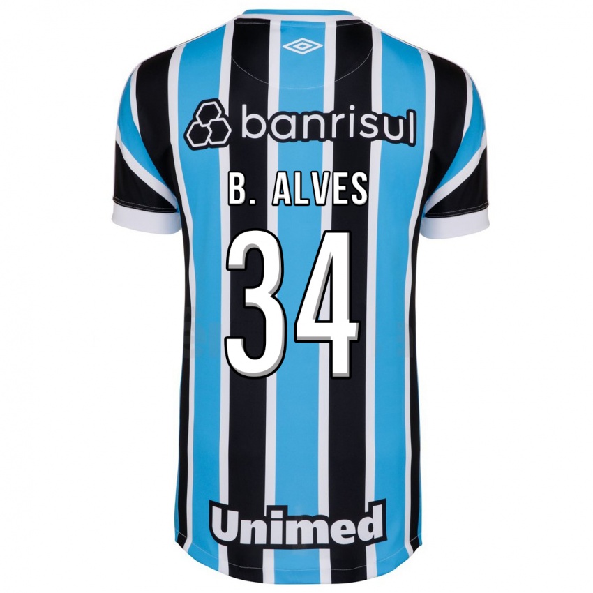 Kinder Bruno Alves #34 Blau Heimtrikot Trikot 2023/24 T-Shirt