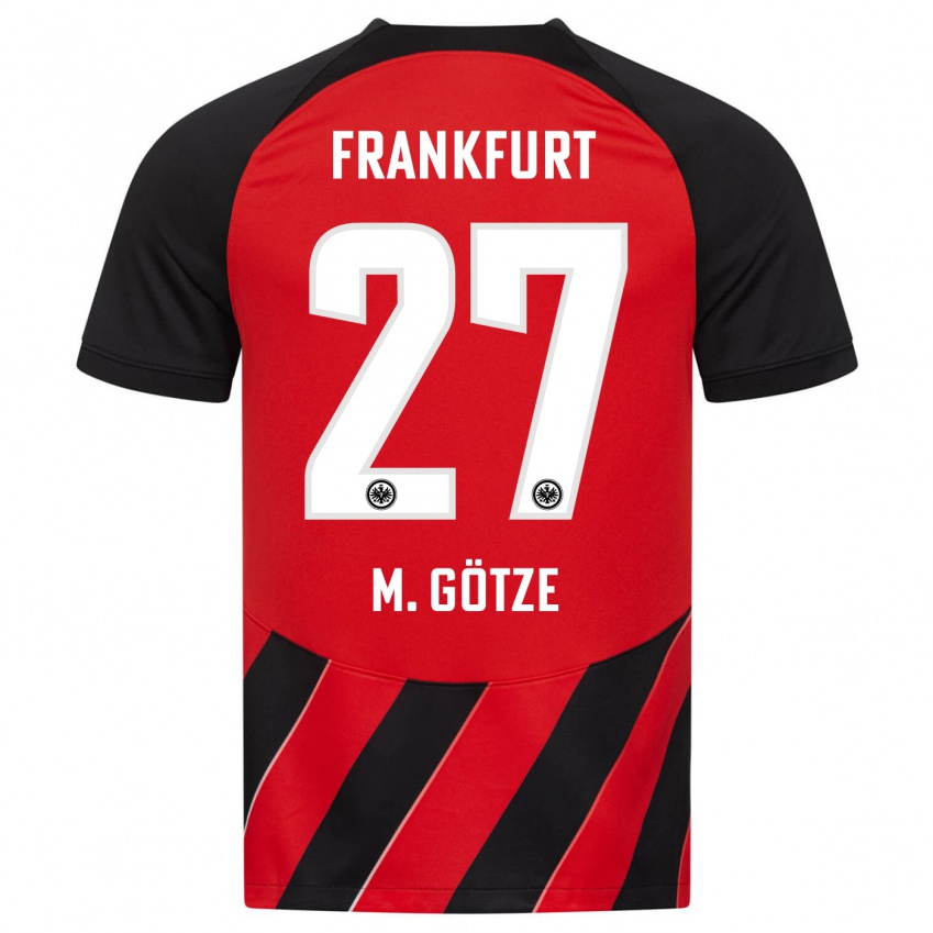 Kinder Mario Götze #27 Rot Schwarz Heimtrikot Trikot 2023/24 T-Shirt