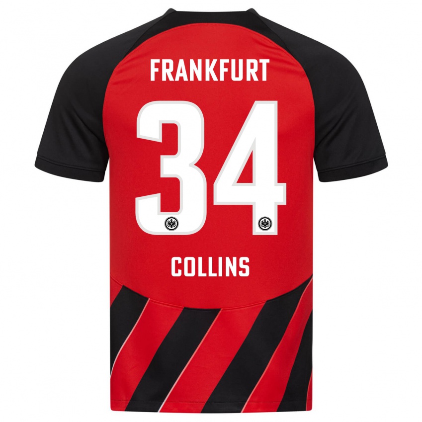 Kinder Nnamdi Collins #34 Rot Schwarz Heimtrikot Trikot 2023/24 T-Shirt