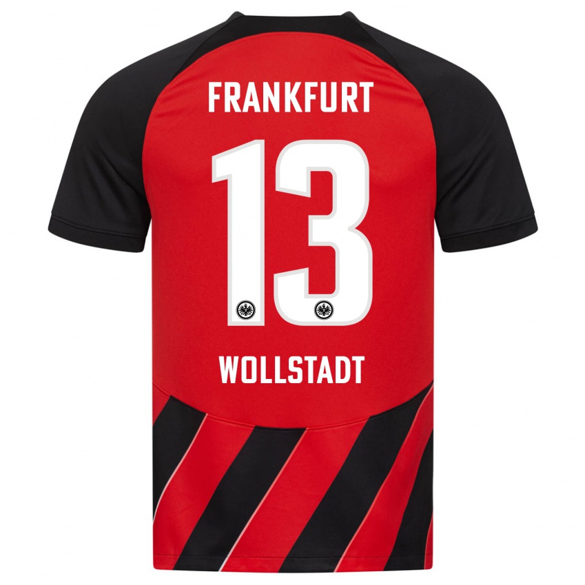 Kinder Fabio Wollstadt #13 Rot Schwarz Heimtrikot Trikot 2023/24 T-Shirt