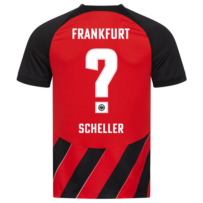 Kinder Niklas Scheller #0 Rot Schwarz Heimtrikot Trikot 2023/24 T-Shirt