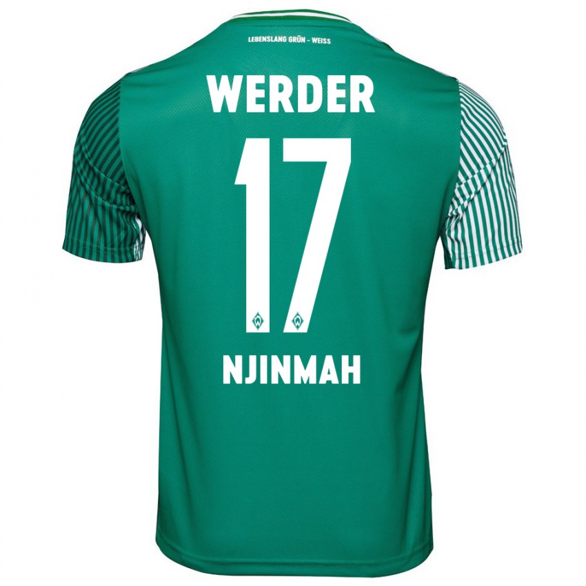 Kinder Justin Njinmah #17 Grün Heimtrikot Trikot 2023/24 T-Shirt