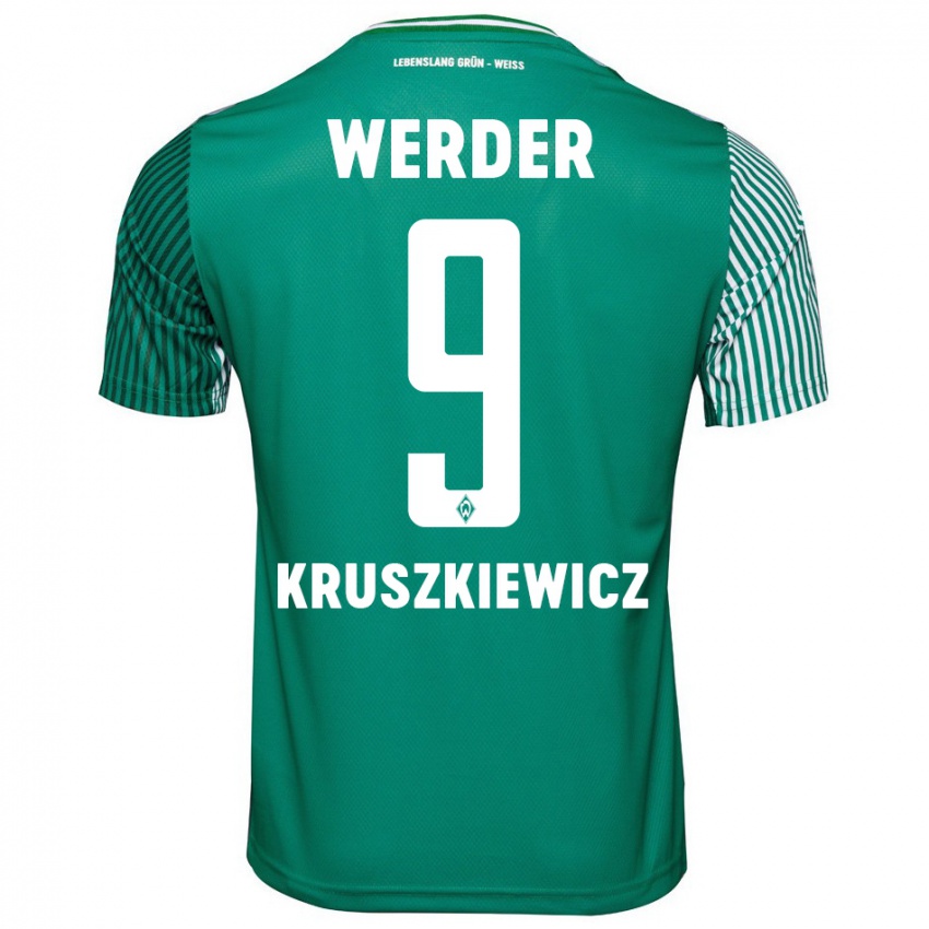 Kinder Jakub Kruszkiewicz #9 Grün Heimtrikot Trikot 2023/24 T-Shirt