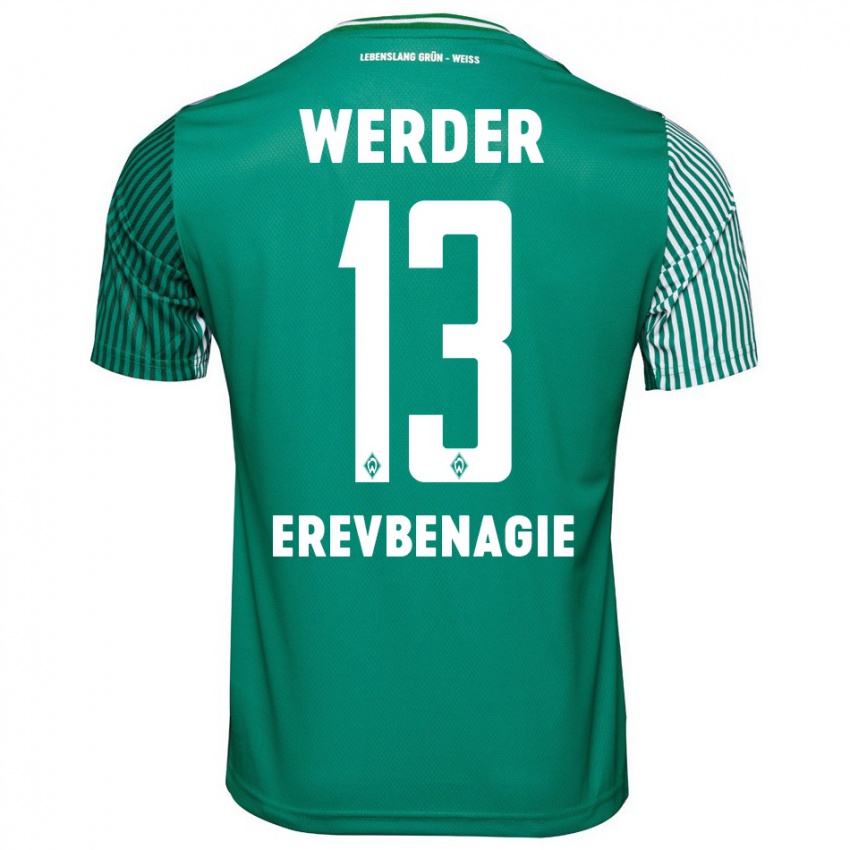 Kinder Paul Erevbenagie #13 Grün Heimtrikot Trikot 2023/24 T-Shirt