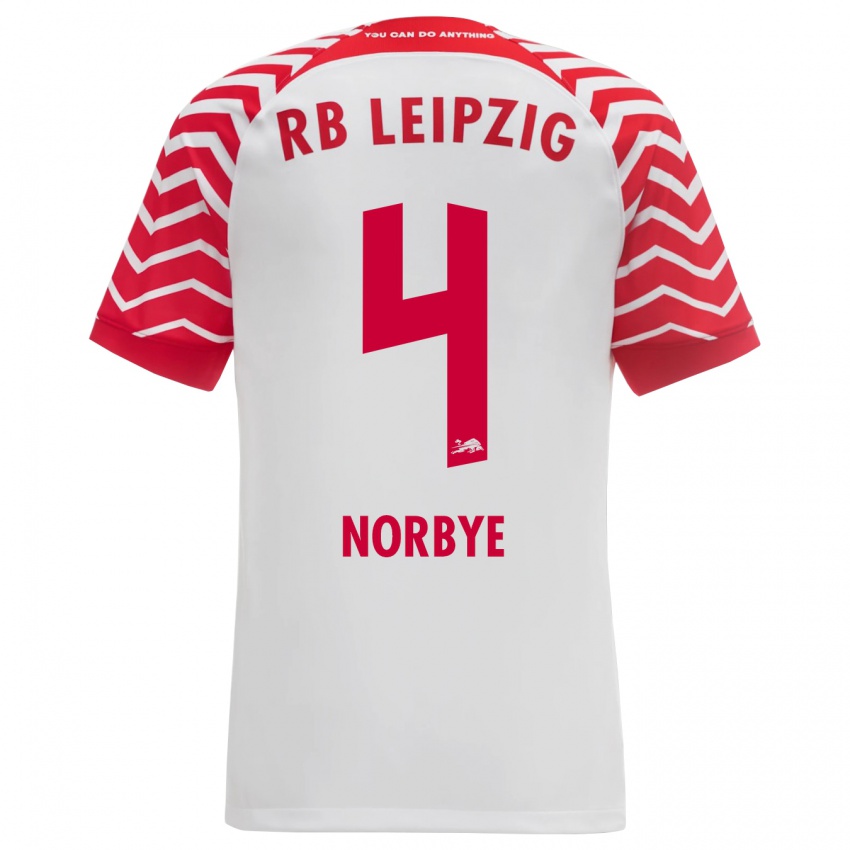 Kinder Jonathan Norbye #4 Weiß Heimtrikot Trikot 2023/24 T-Shirt