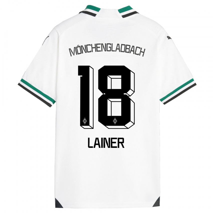 Kinder Stefan Lainer #18 Weiß Grün Heimtrikot Trikot 2023/24 T-Shirt
