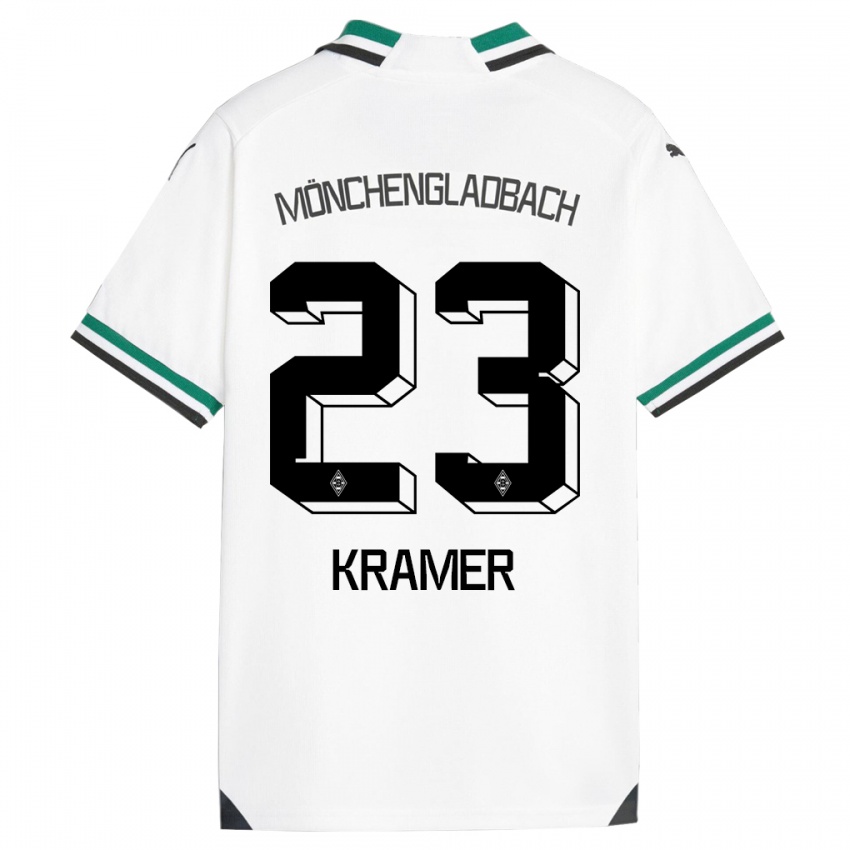 Kinder Christoph Kramer #23 Weiß Grün Heimtrikot Trikot 2023/24 T-Shirt