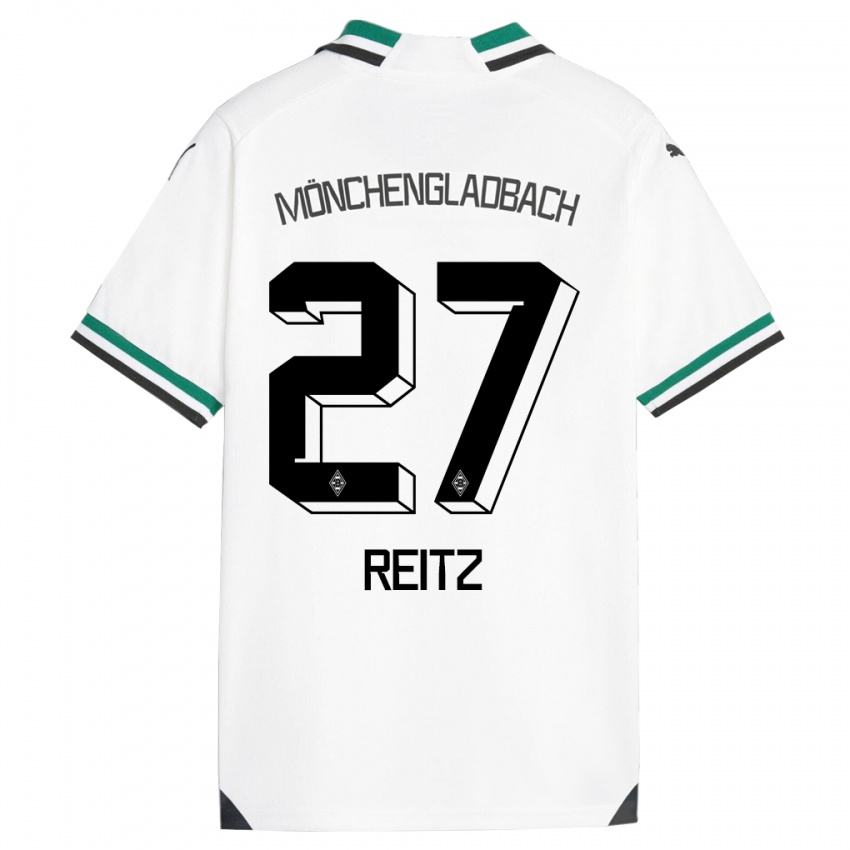 Kinder Rocco Reitz #27 Weiß Grün Heimtrikot Trikot 2023/24 T-Shirt