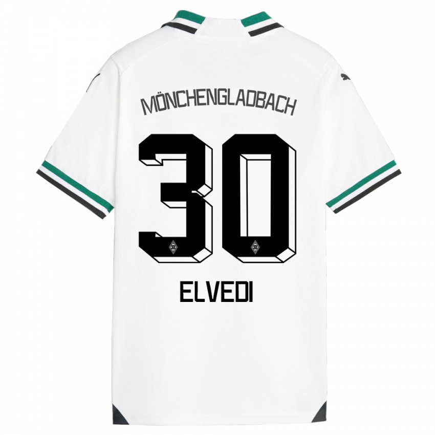 Kinder Nico Elvedi #30 Weiß Grün Heimtrikot Trikot 2023/24 T-Shirt