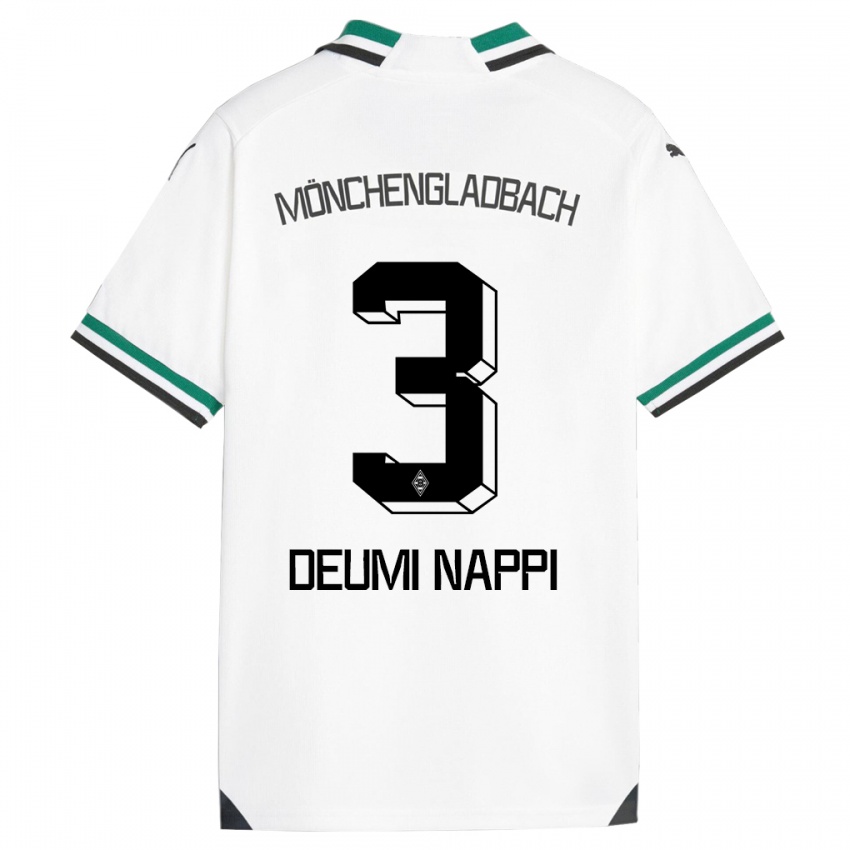 Kinder Dimitrie Deumi Nappi #3 Weiß Grün Heimtrikot Trikot 2023/24 T-Shirt
