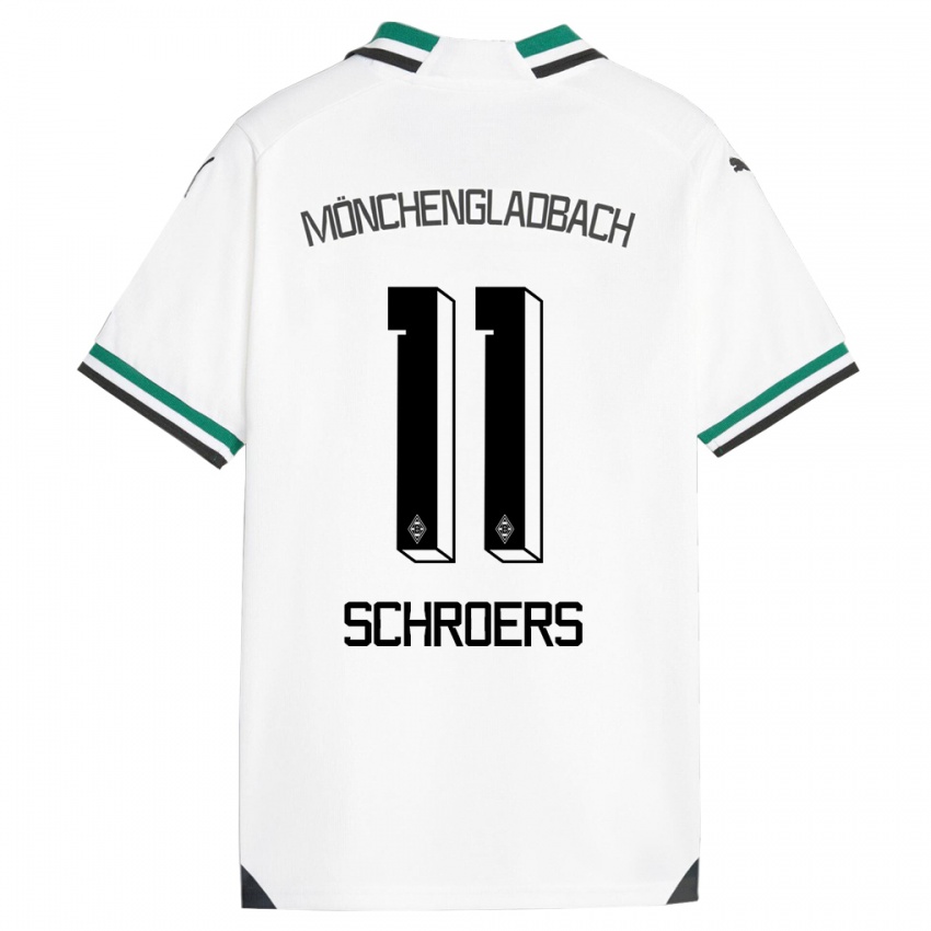 Kinder Mika Schroers #11 Weiß Grün Heimtrikot Trikot 2023/24 T-Shirt