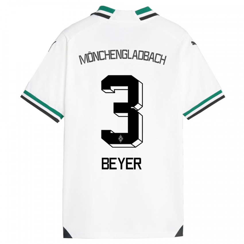 Kinder Pia Beyer #3 Weiß Grün Heimtrikot Trikot 2023/24 T-Shirt