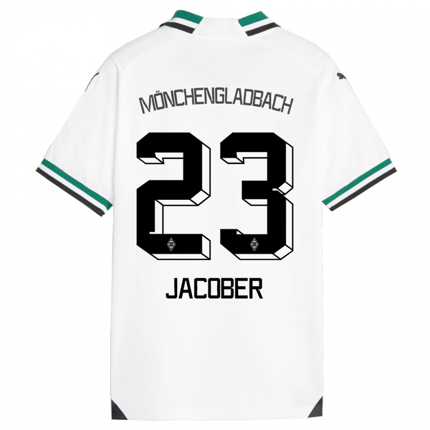 Kinder Magdalena Jacober #23 Weiß Grün Heimtrikot Trikot 2023/24 T-Shirt