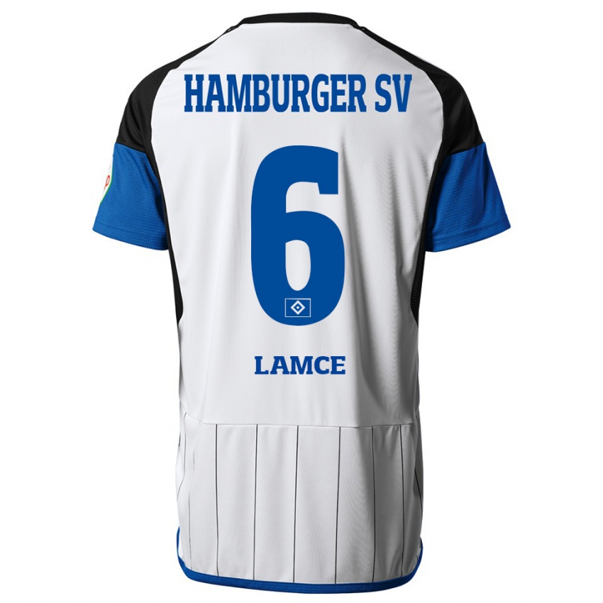 Kinder Benjamin Lamce #6 Weiß Heimtrikot Trikot 2023/24 T-Shirt