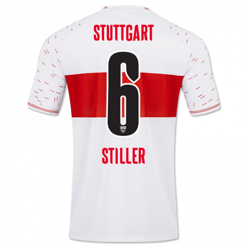 Kinder Angelo Stiller #6 Weiß Heimtrikot Trikot 2023/24 T-Shirt