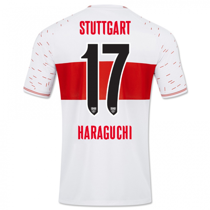 Kinder Genki Haraguchi #17 Weiß Heimtrikot Trikot 2023/24 T-Shirt